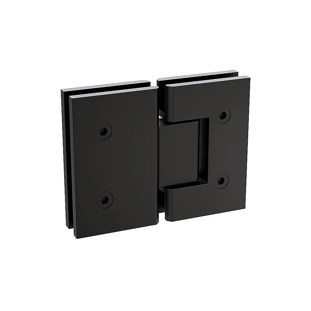 120cm Wall to Wall Frameless Shower Screen with Black Channel and Brass Hinges , Square Knob Handle