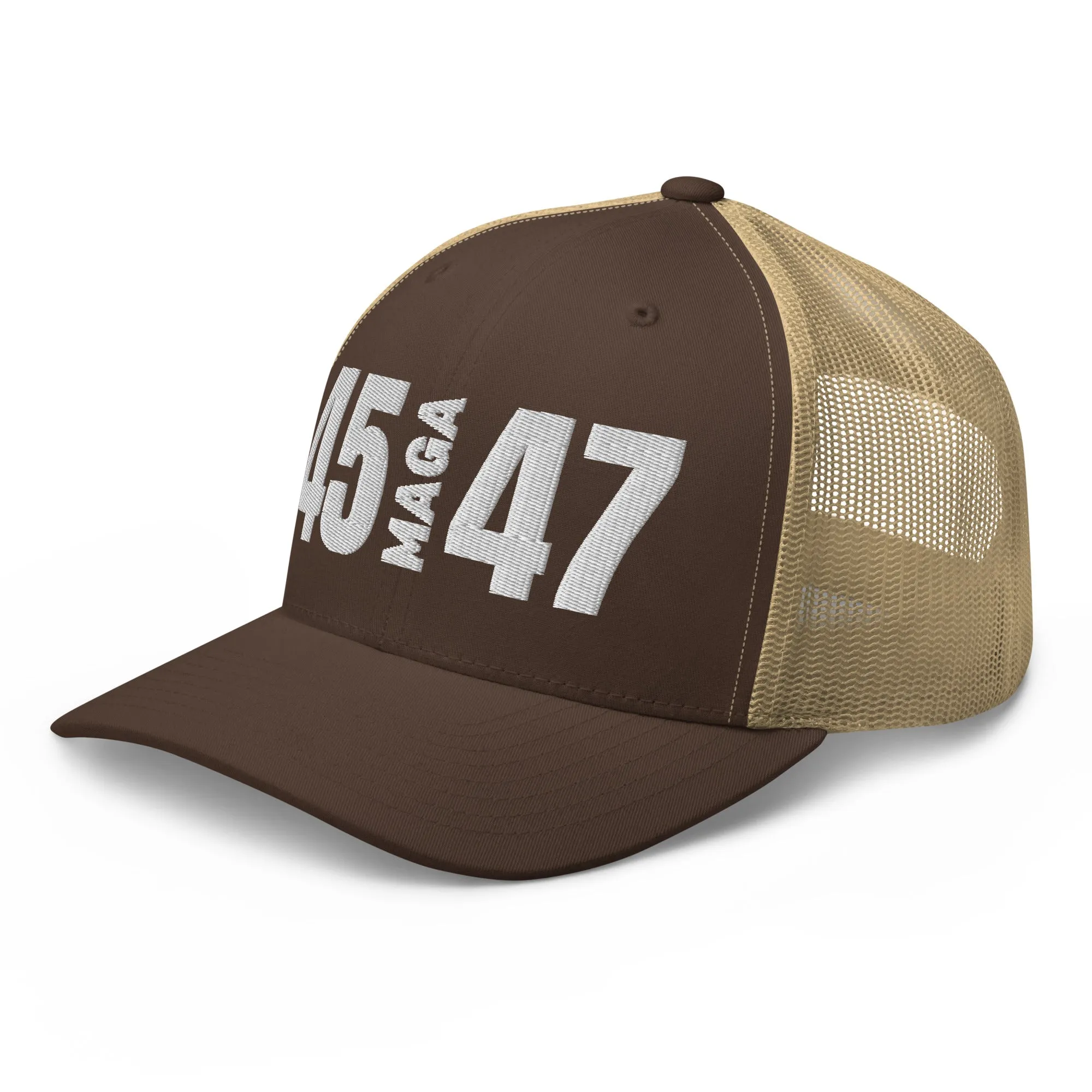 45 MAGA 47 Mesh Trucker-Style Hat