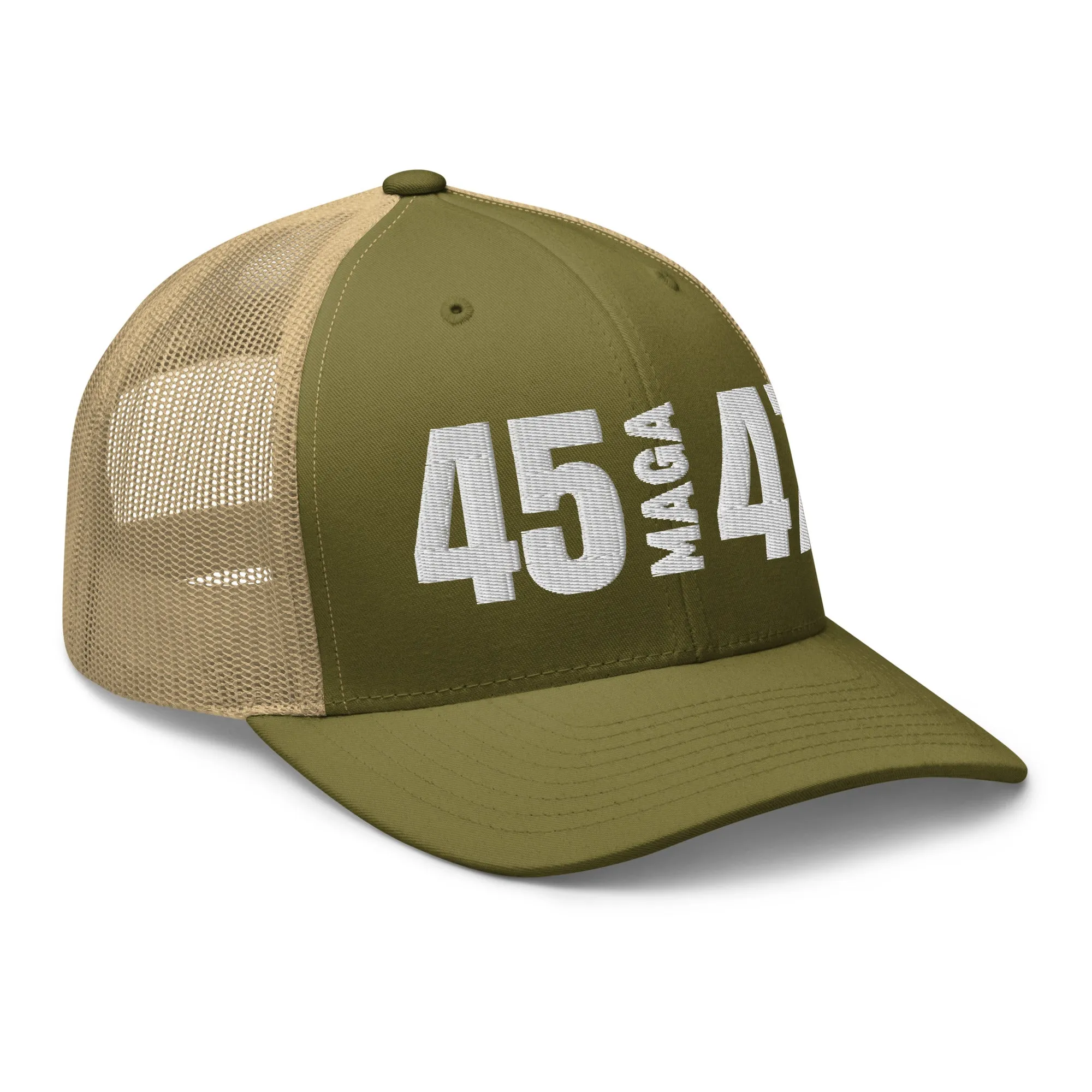 45 MAGA 47 Mesh Trucker-Style Hat