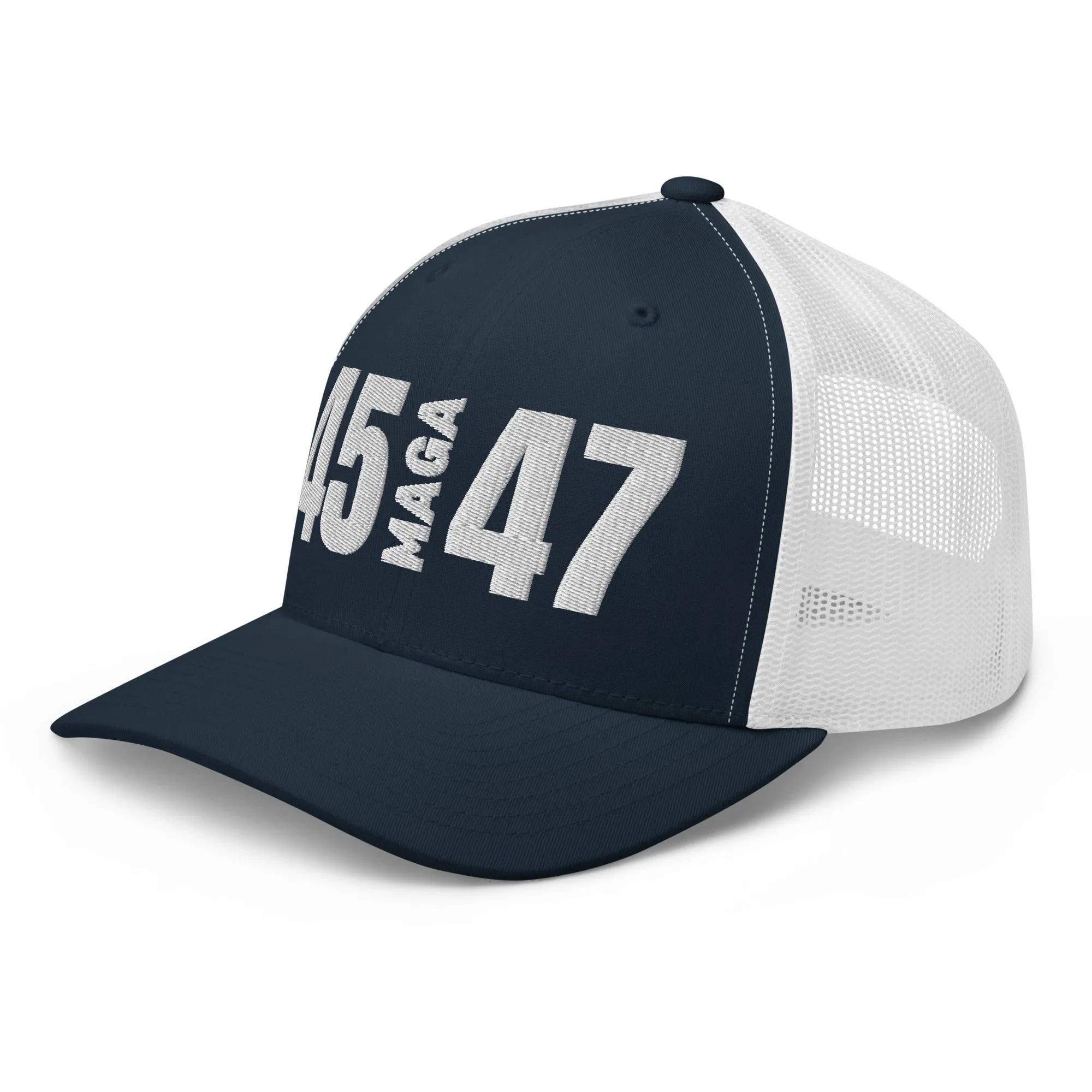 45 MAGA 47 Mesh Trucker-Style Hat