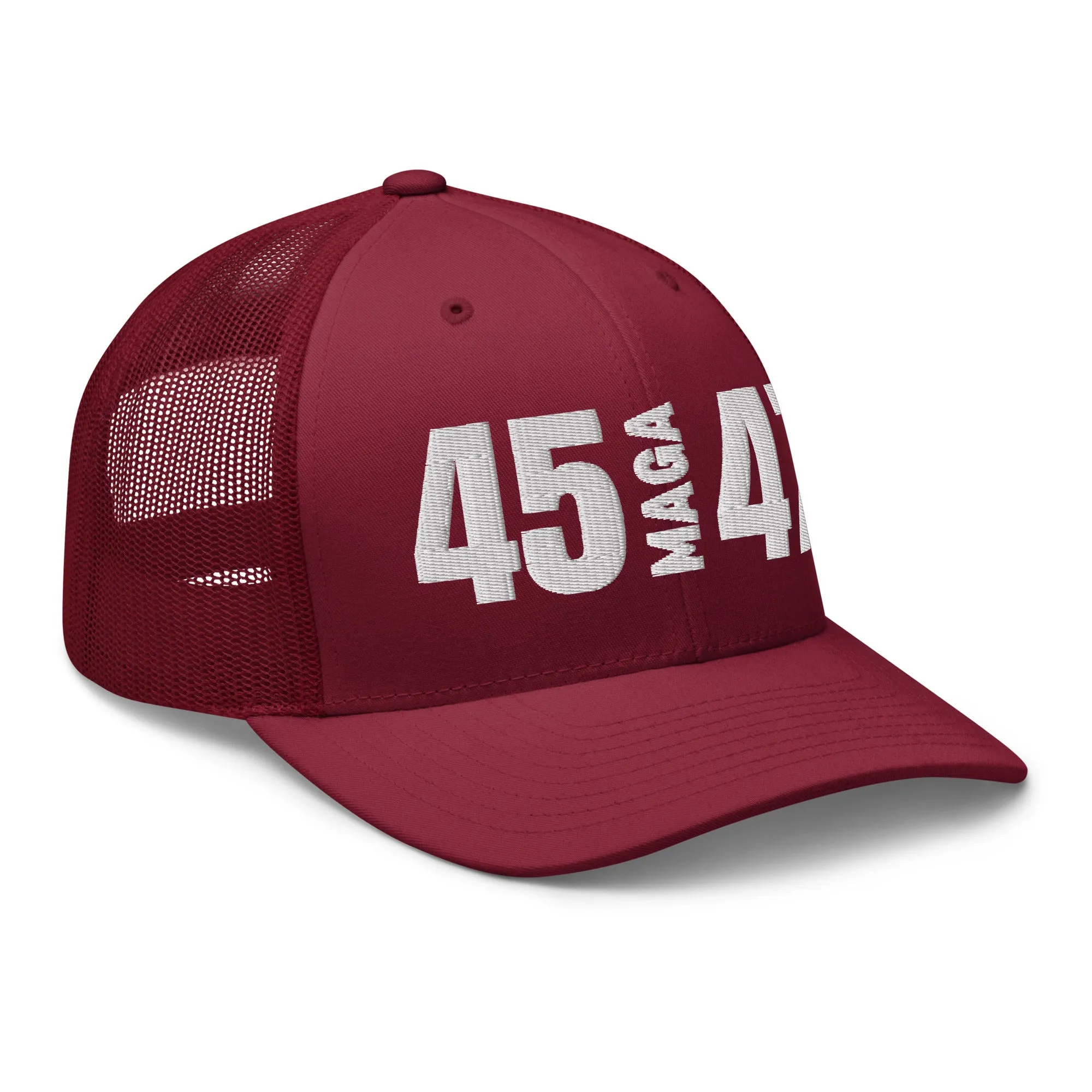 45 MAGA 47 Mesh Trucker-Style Hat