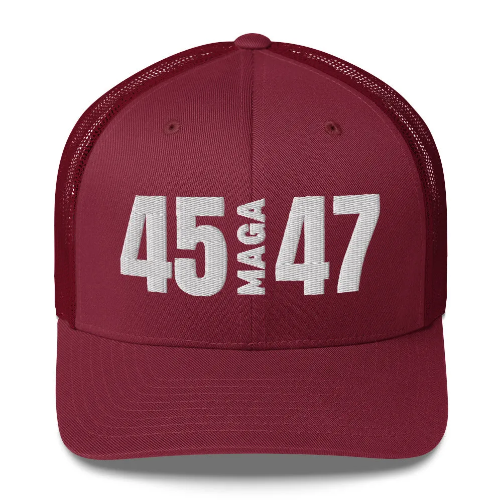 45 MAGA 47 Mesh Trucker-Style Hat