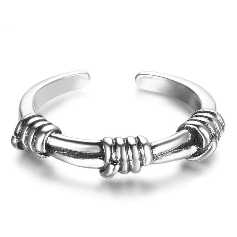 925 Sterling Silver Open Cuff Adjustable Ring