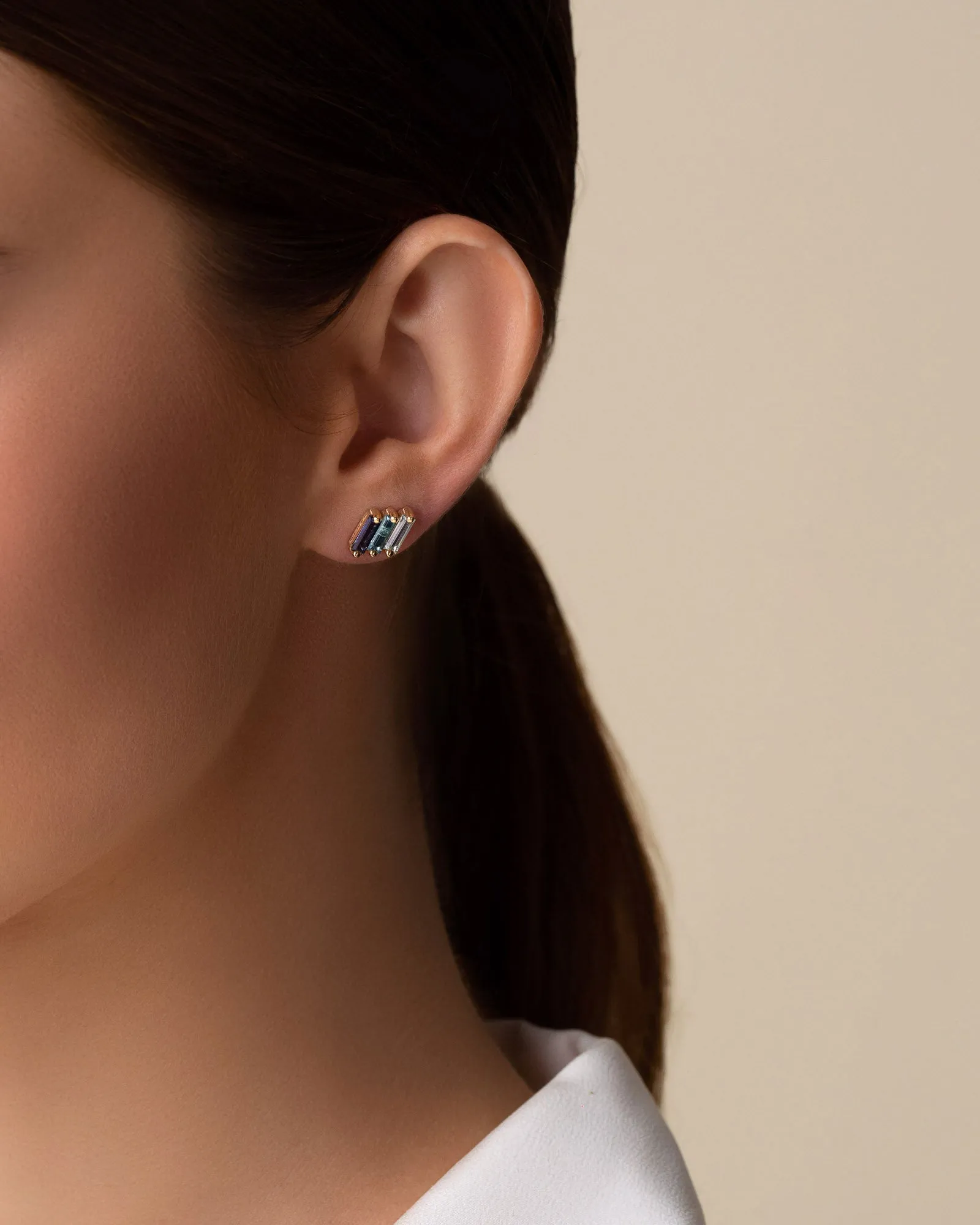 Amalfi Midi Dark Blue Ombre Studs