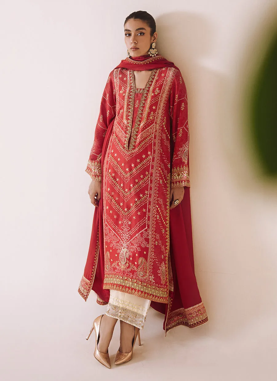 Aneeta Crimson Shirt And Dupatta