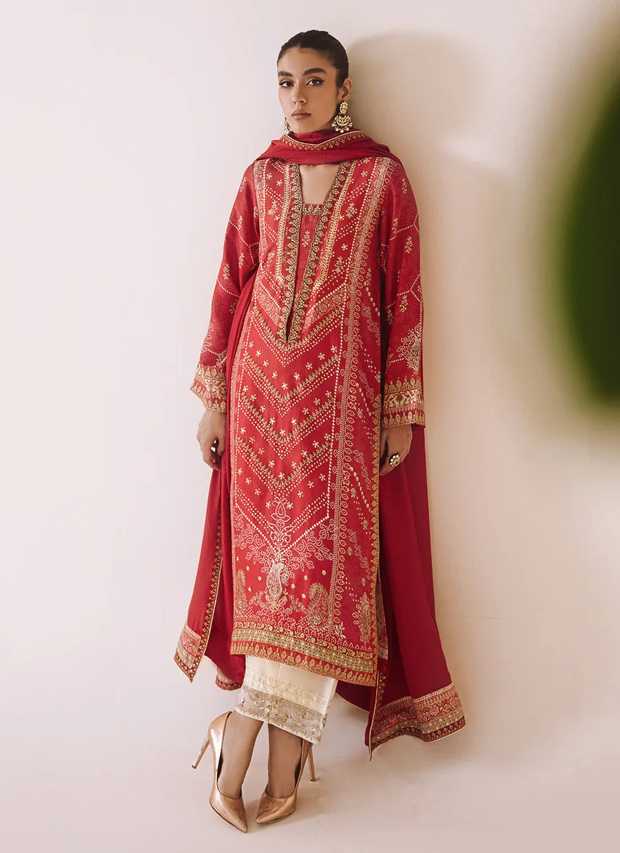 Aneeta Crimson Shirt And Dupatta