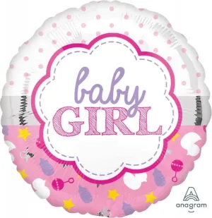 Baby Girl Round Foil Balloon