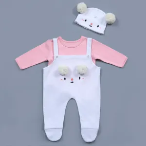 Baby White Cat Face Knitted Romper