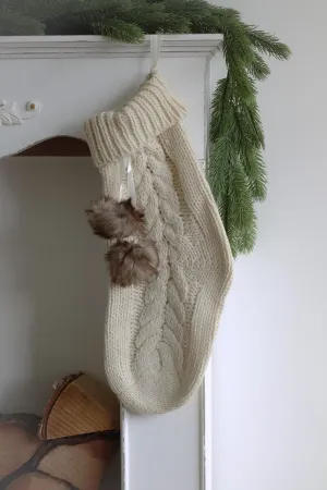 Beige Knitted Stocking