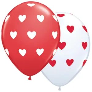 Big Hearts Red & White Assorted 11in