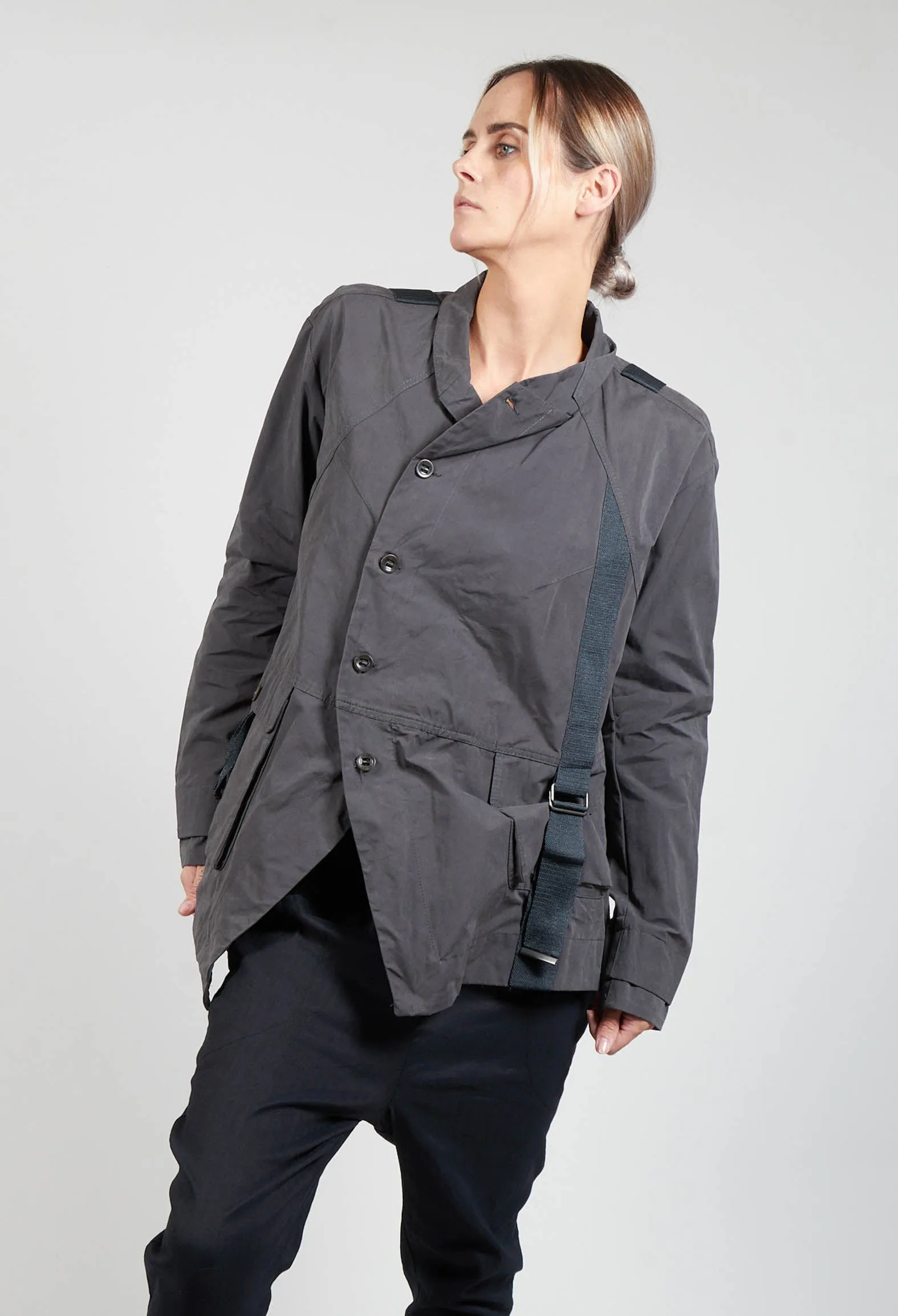 Biham Military Style Jacket in Unique Grey