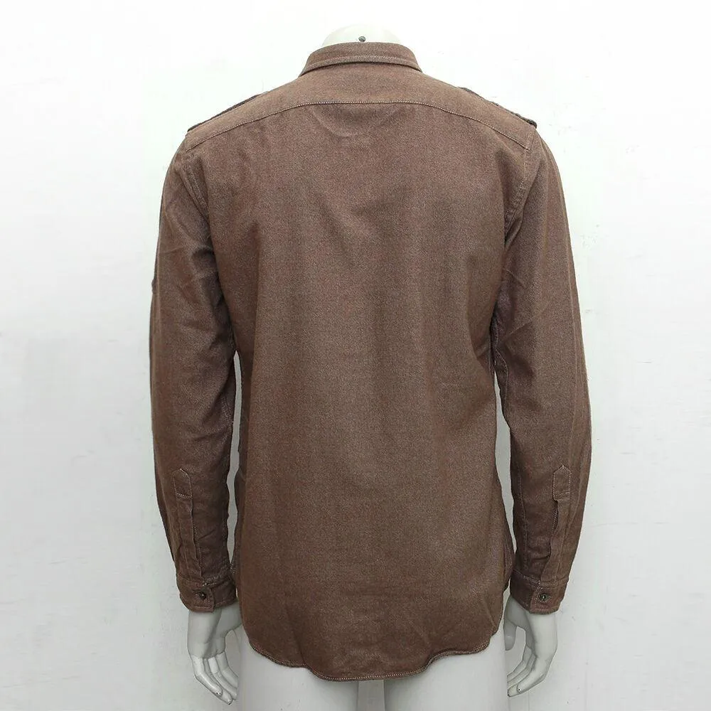 Brown Military Style Shirt