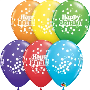 Confetti Dots Happy Birthday Balloons- 6 pcs