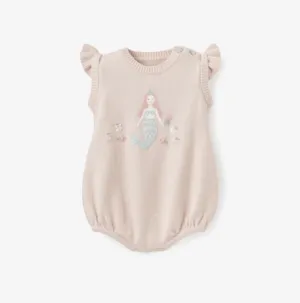 Elegant Baby Mermaid Knit Bubble Romper