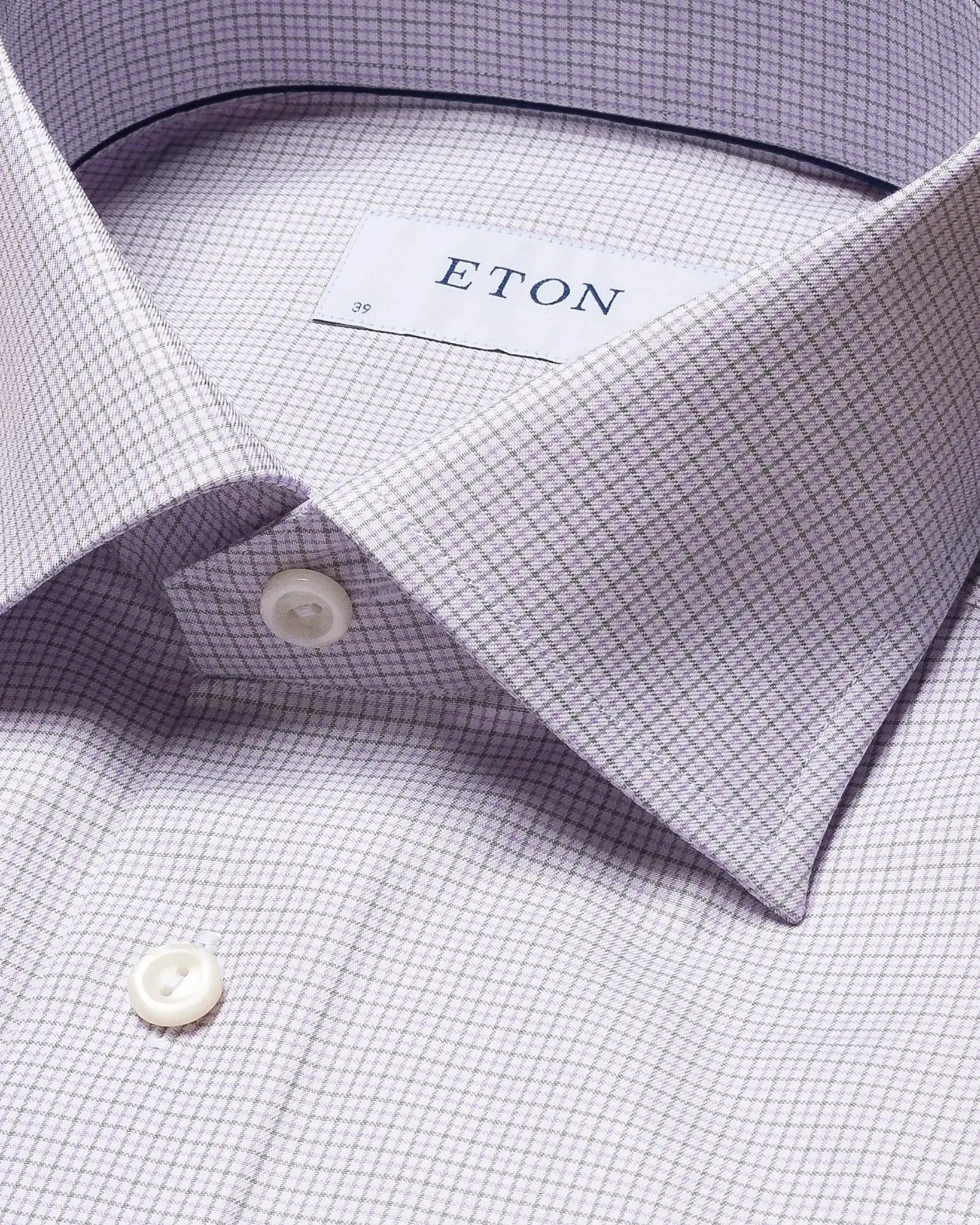 ETON Micro Checked Shirt MID PURPLE