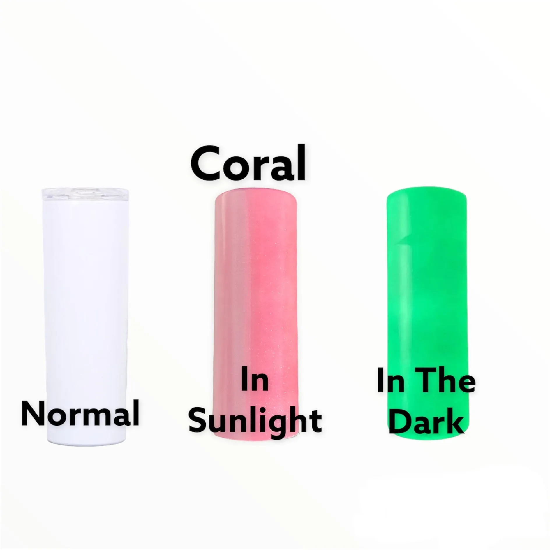 FREE GIFT20oz Straight 3 in 1 White to UV and Glow In The Dark Sublimation Tumblers