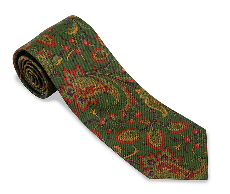 Green Alexander Floral Necktie - F5581