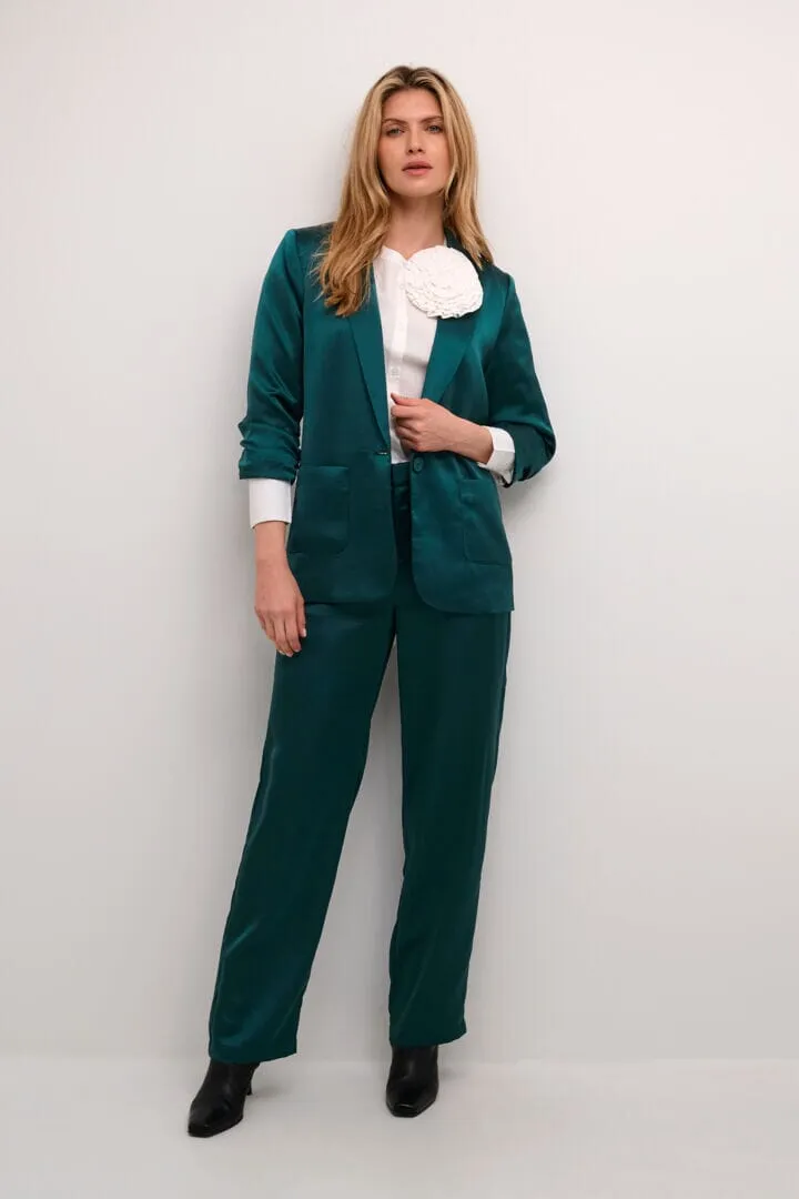 GREEN SATIN BOYFRIEND BLAZER