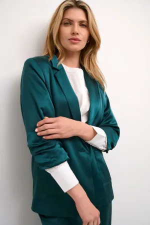 GREEN SATIN BOYFRIEND BLAZER