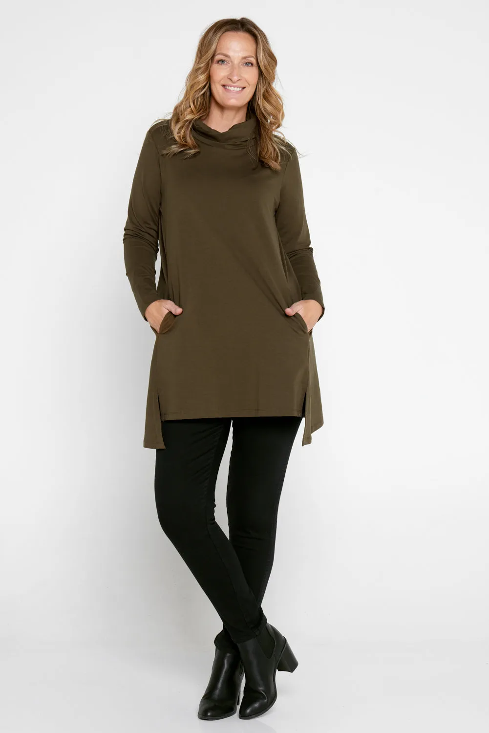 Joslin Cowl Tunic - Khaki