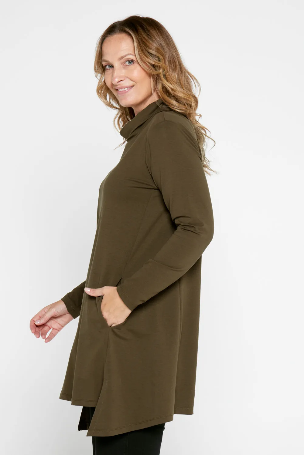 Joslin Cowl Tunic - Khaki