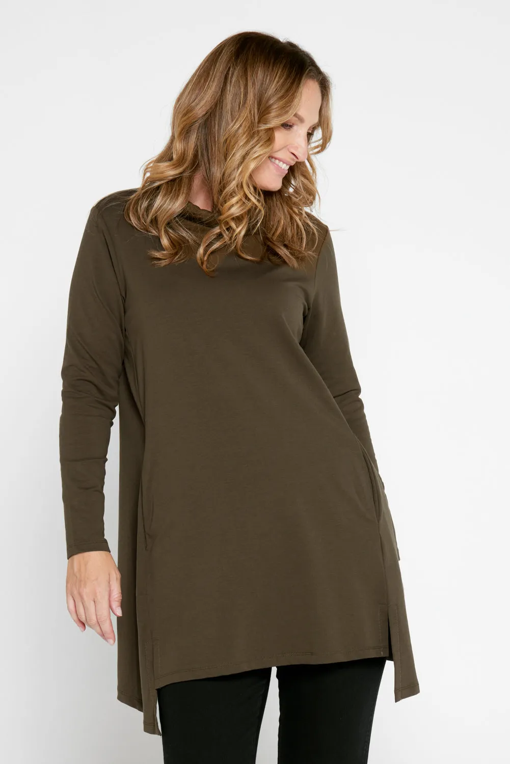 Joslin Cowl Tunic - Khaki