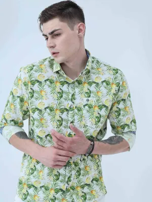 Lemon Tropics Digital Printed Full Shirt