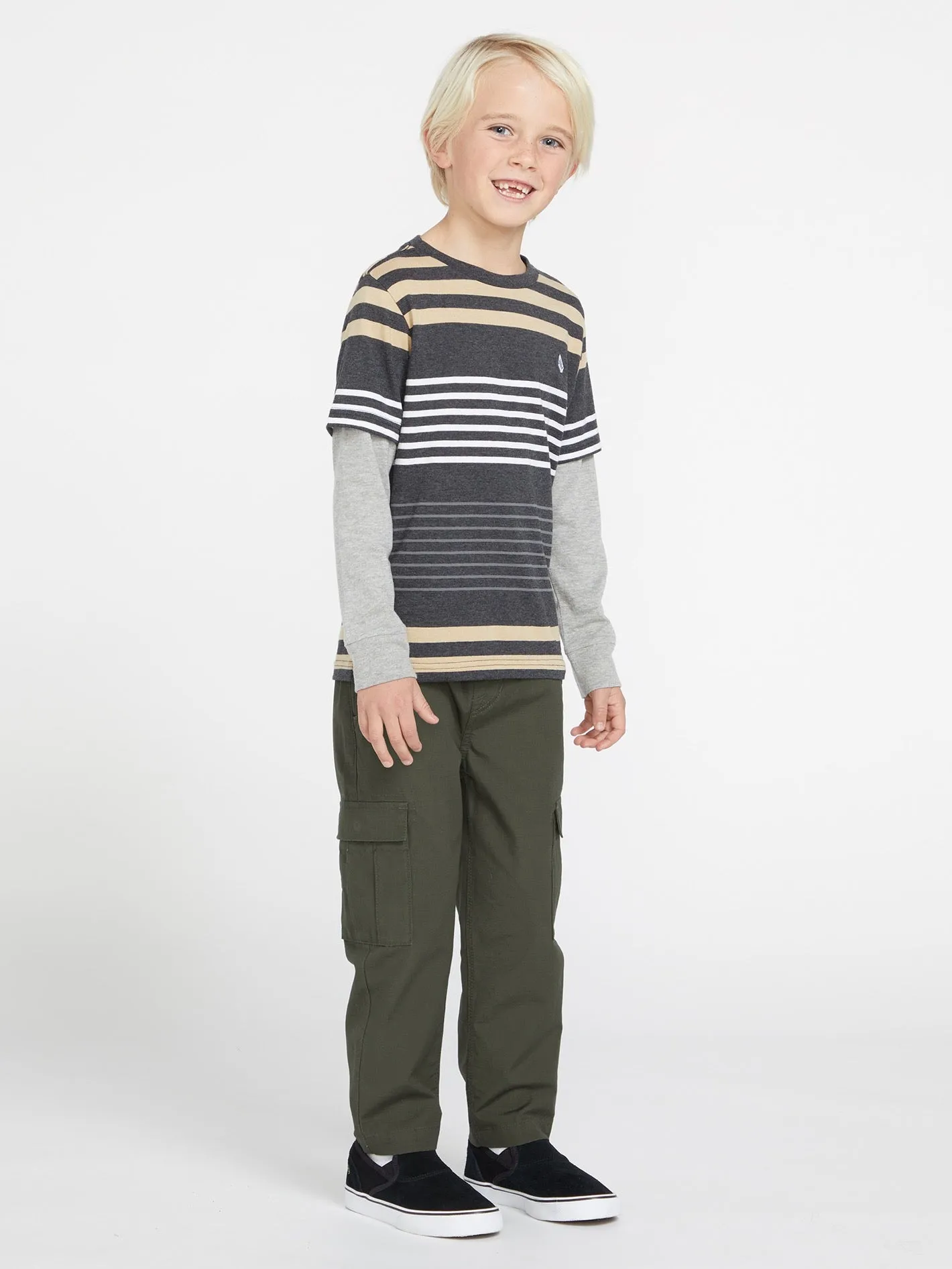 Little Boys March Cargo Elastic Waist Pants - Squadron Green