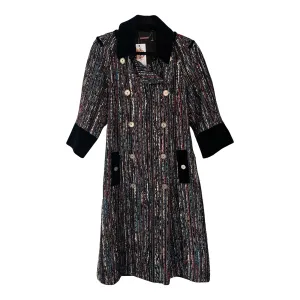 Certainly! Heres an optimized title for the product:

Chic Matthew Williamson Multicolor Bouclé Coat with Luxurious Blue Velvet Accents - UK Size 14