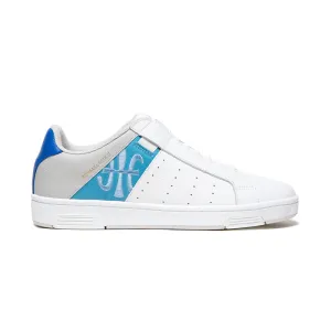 Men's Icon OG White Blue Logo Leather Sneakers 01932-058