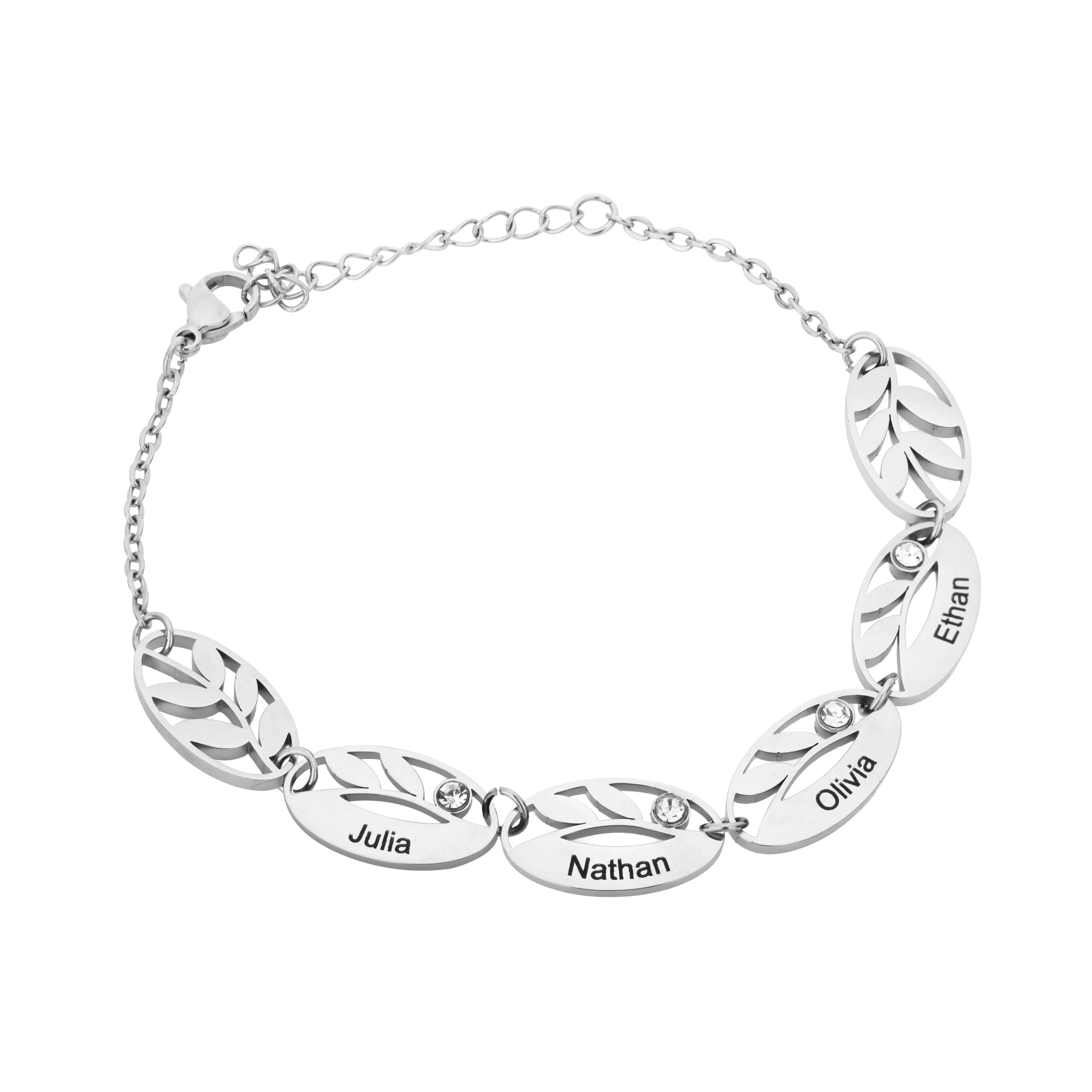 Personalized Bracelet with Multiple Leaves