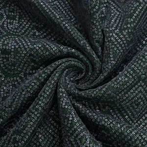 Premium Green Sequins Embroidery Velvet Fabric