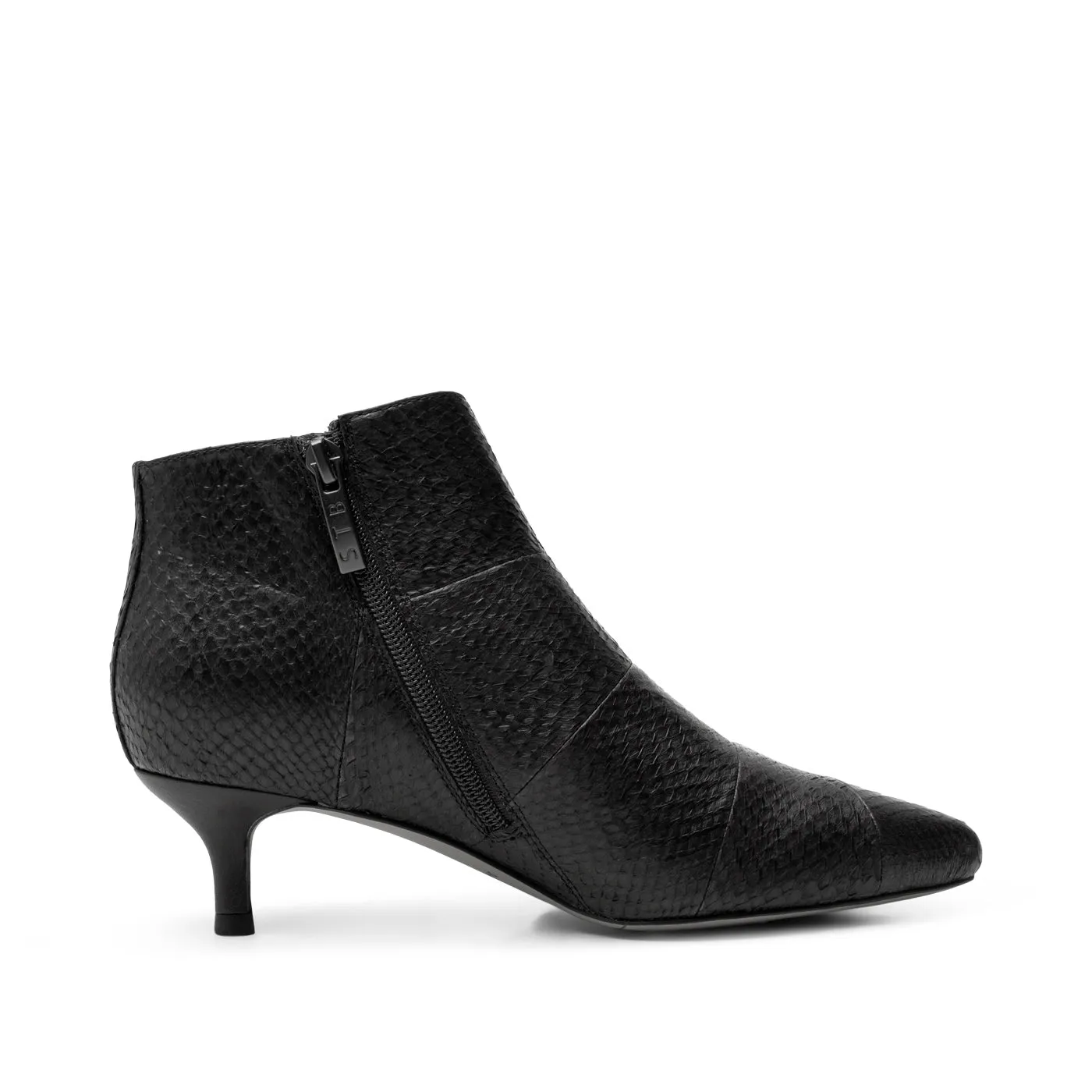 Saga bootie fishleather - BLACK