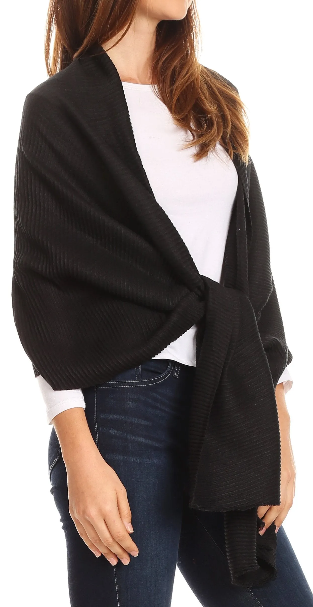 Sakkas Cara Pleated Crinkle Soft and Warm Shawl/ Wrap/ Stole