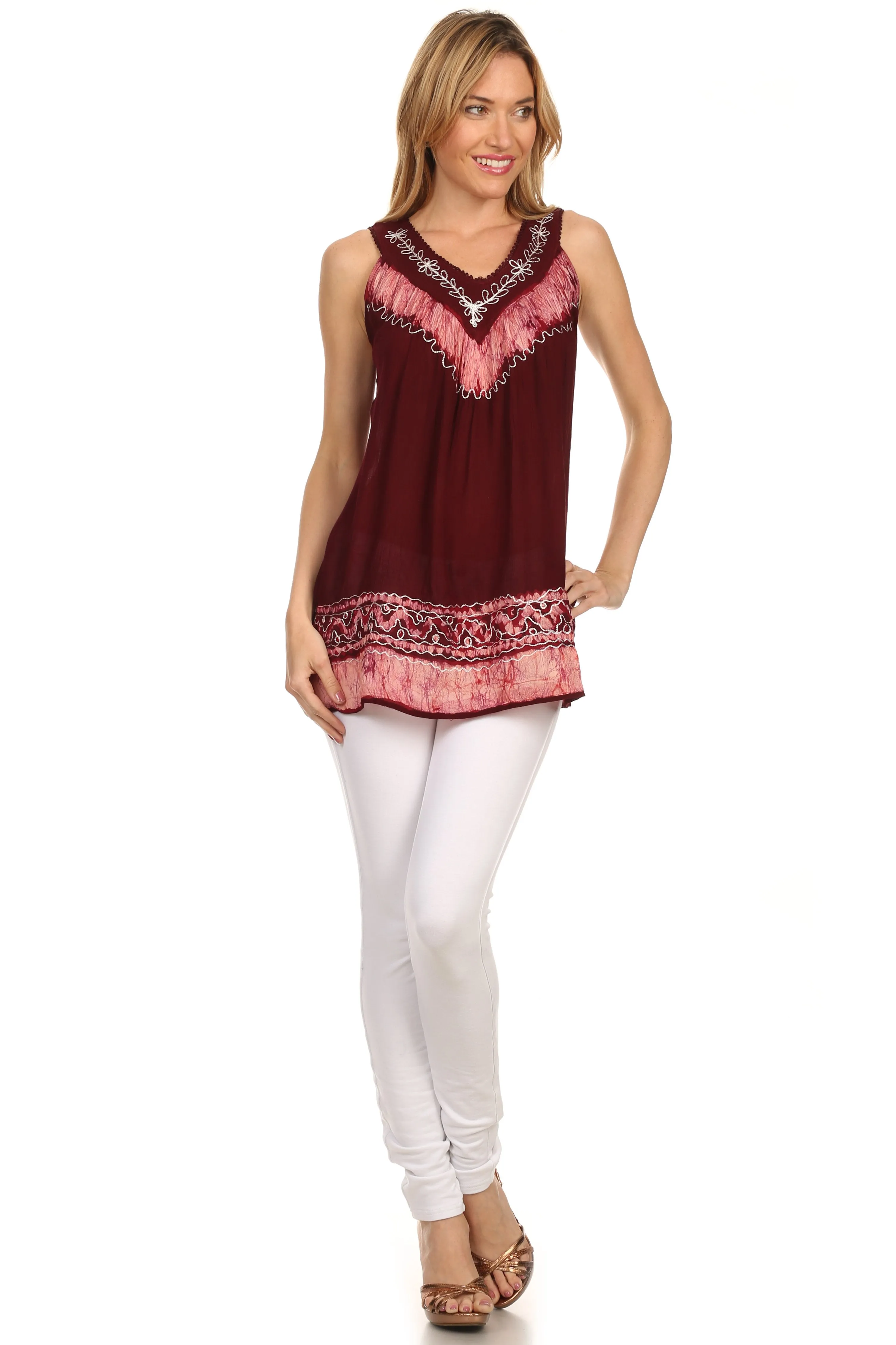 Sakkas Paradise Embroidered Relaxed Fit Blouse