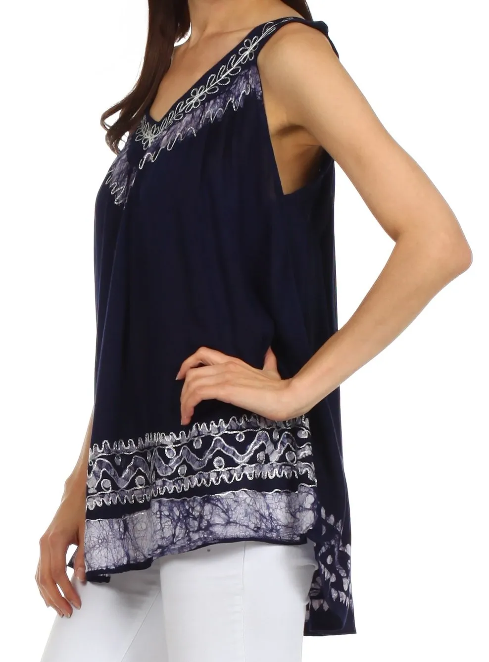 Sakkas Paradise Embroidered Relaxed Fit Blouse