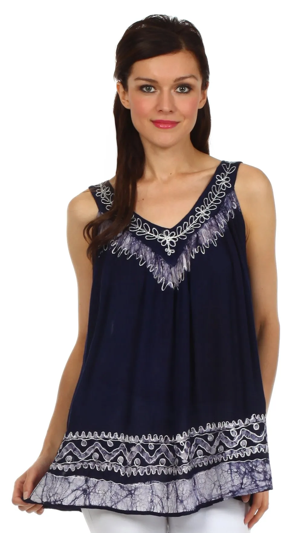 Sakkas Paradise Embroidered Relaxed Fit Blouse