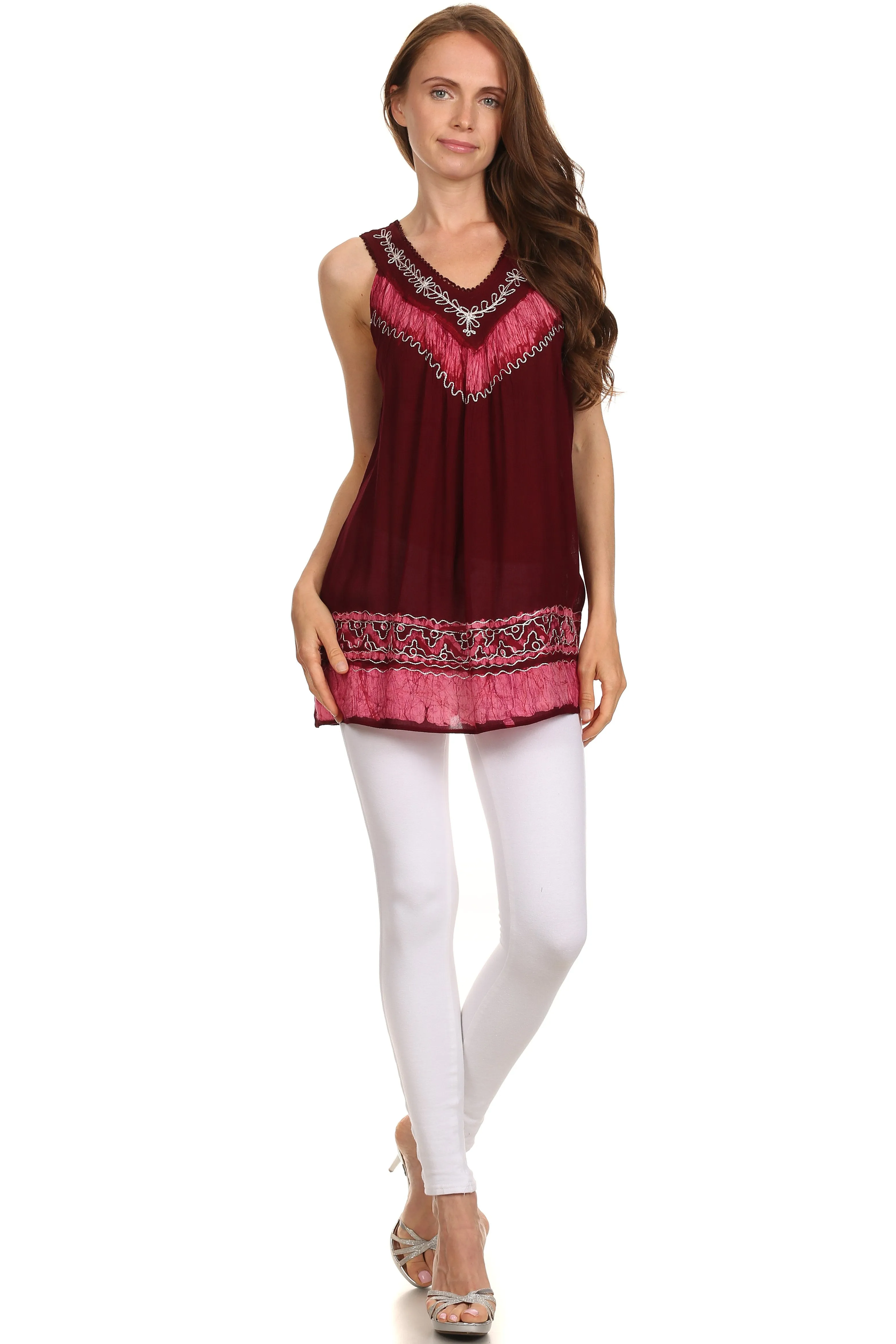 Sakkas Paradise Embroidered Relaxed Fit Blouse