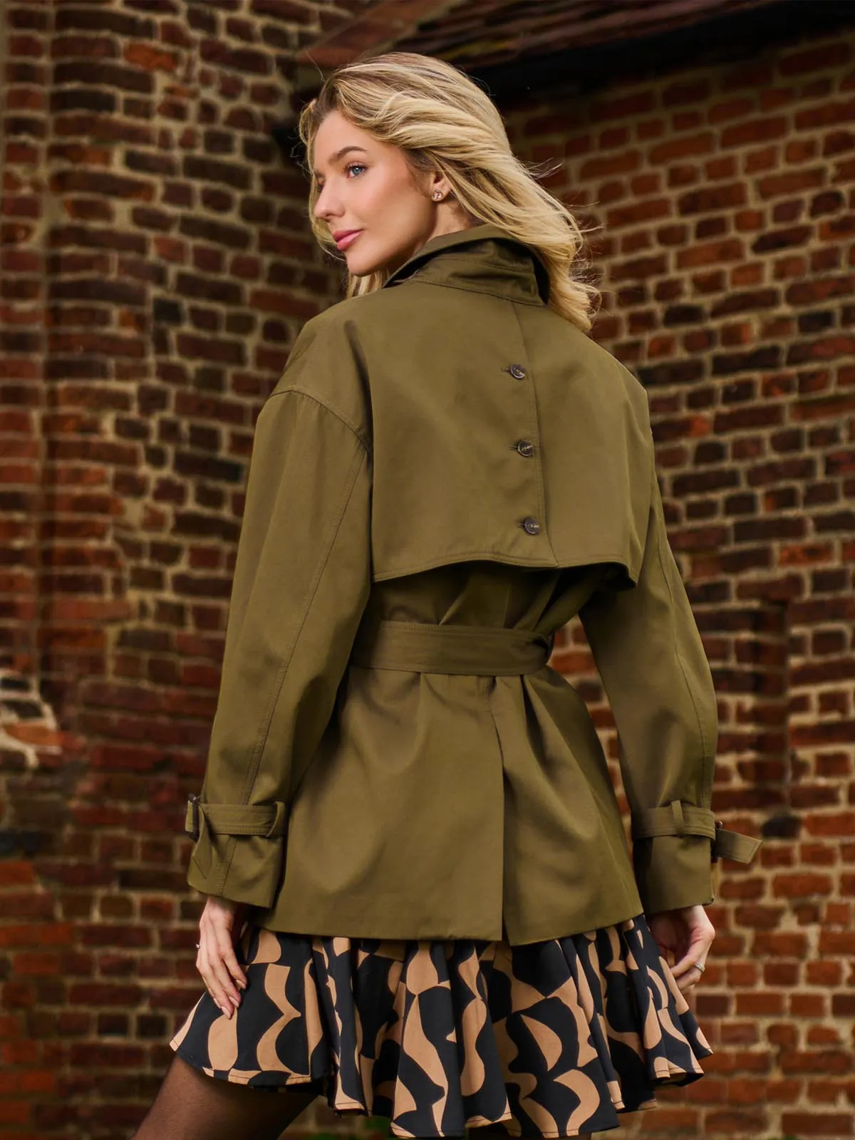 Short Trench Coat, Khaki