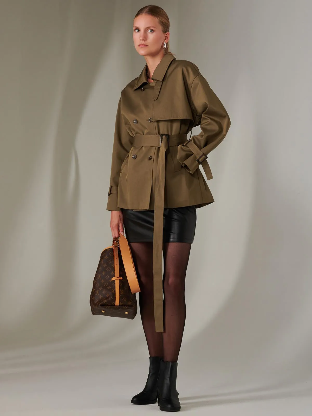 Short Trench Coat, Khaki