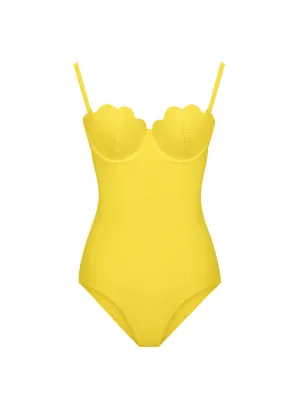 The Contour Swimsuit - Lemon (Embossed)