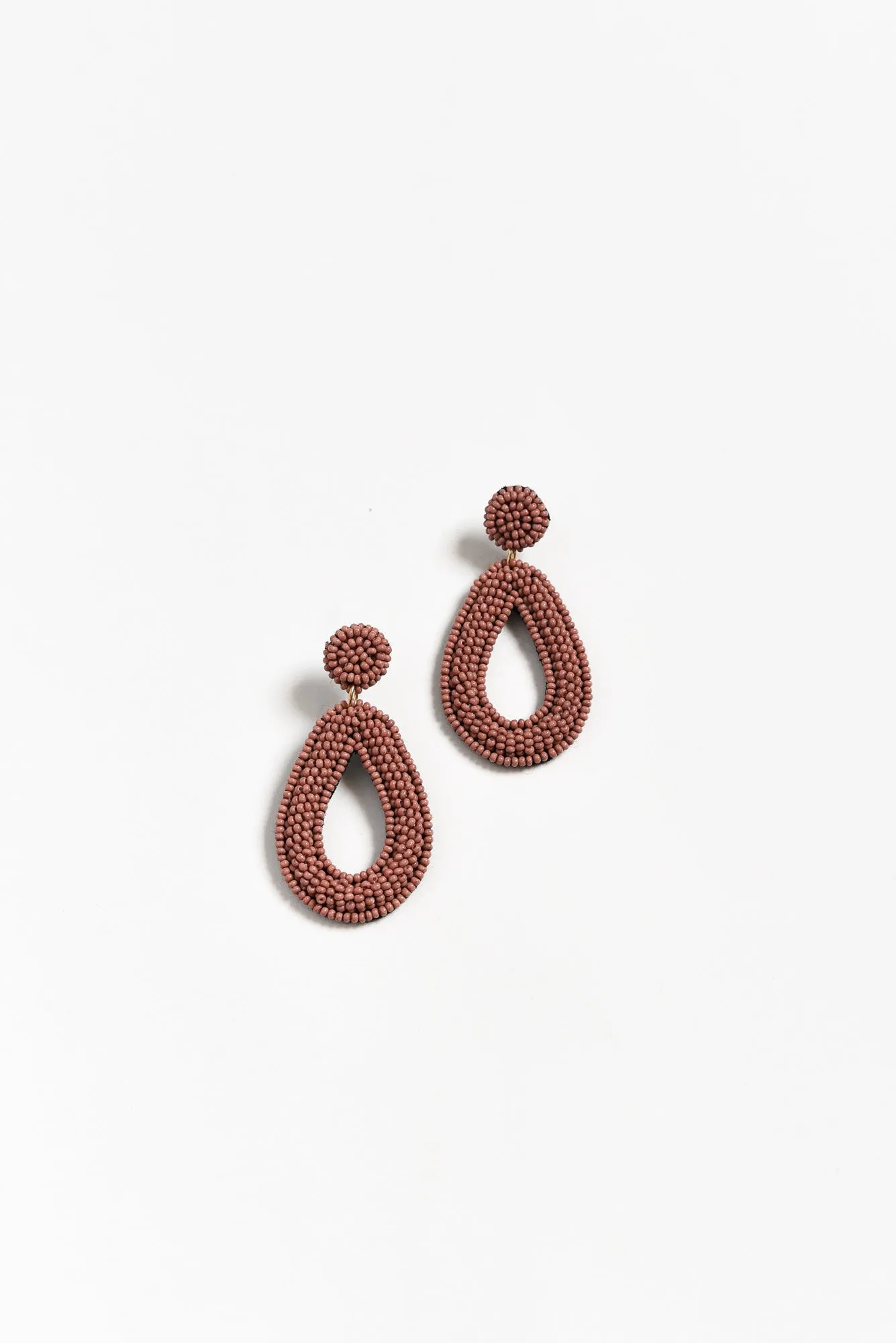 Wolfe Pink Beaded Drop Earrings