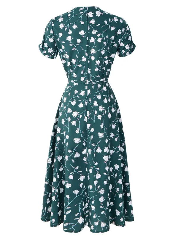 Women's Bohemian Beach Dress Chiffon Print Swing Dress