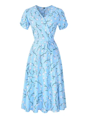 Women's Bohemian Beach Dress Chiffon Print Swing Dress